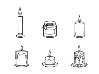 candle line art design