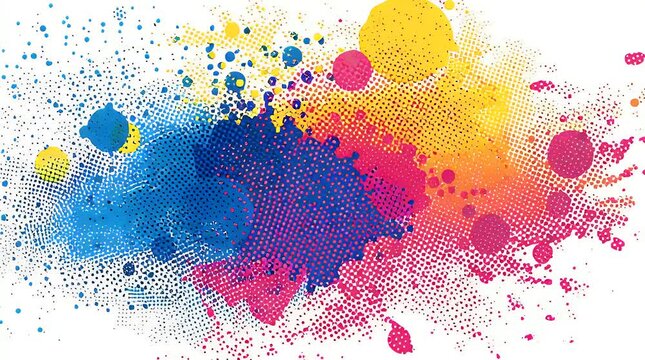 Abstract colorful splattered dots