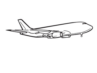 cargo plane aircraft line art