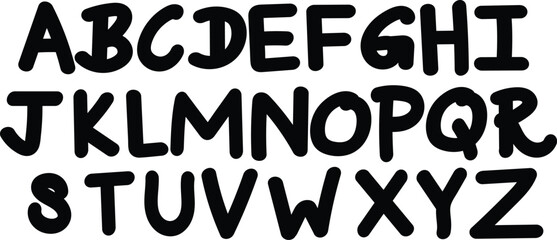 Complete English Alphabet in Hand Drawn Style