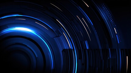 Abstract digital design with concentric circles and glowing lines.