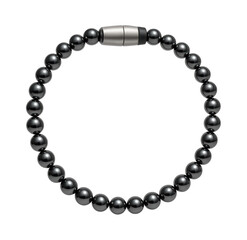 Obraz premium Hematite bead necklace with magnetic clasp for easy wear