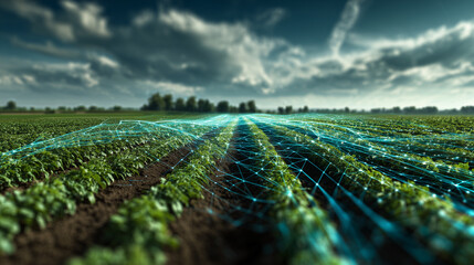 irrigation system in a field