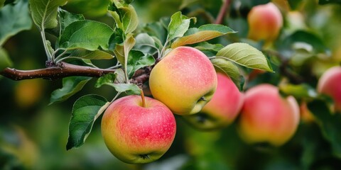 ripe apples on a tree branch