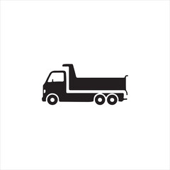 Fototapeta premium Black silhouette of a dump truck on a white background vector
