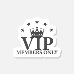 VIP members only icon sticker isolated on gray background