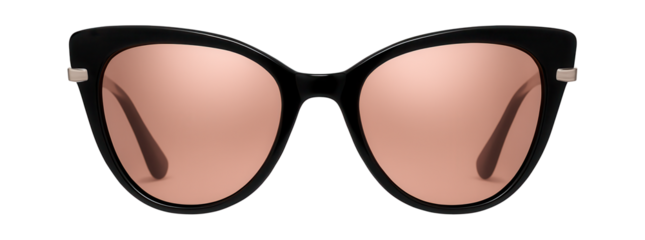 Cat-eye sunglasses featuring rose gold mirrored lenses