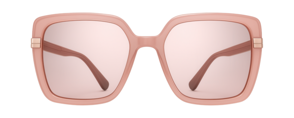 Oversized square mirrored sunglasses in a pink hue