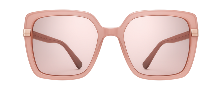 Oversized square mirrored sunglasses in a pink hue