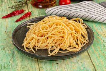 Italian pasta spaghetti with oil