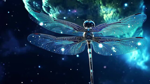Galaxy Version of dragonfly world,ai generative