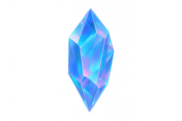 Translucent blue crystal radiating magical luminescence, highlighting mystical gaming environments with ethereal visual impact