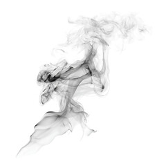 Abstract grayscale image of a flowing, wispy, smoky cloud