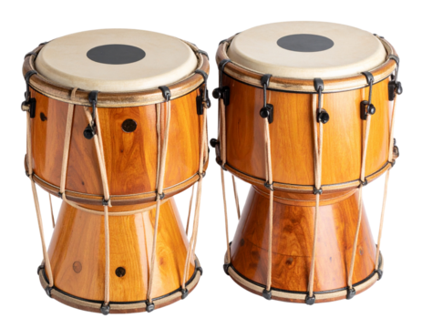 Tabla Drums Traditional Indian Percussion Instrument Isolated on Transparent Background PNG