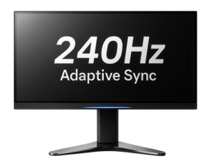 High-refresh-rate monitor with 240Hz capability and adaptive sync technology for competitive gaming
