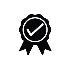 Ribbon and checklist icon vector logo design template