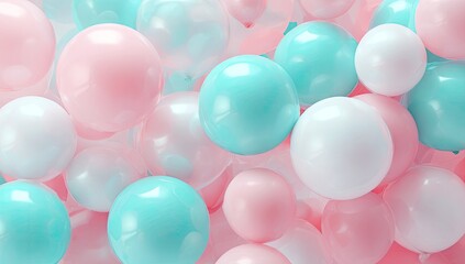 Pastel balloons fill the frame