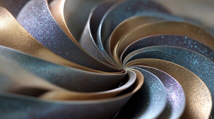 Dynamic antique gold radial design with iridescent accents and matte core, elegant tech-luxury surface for cosmetic branding or exclusive wallpaper texture, minimal shadows.