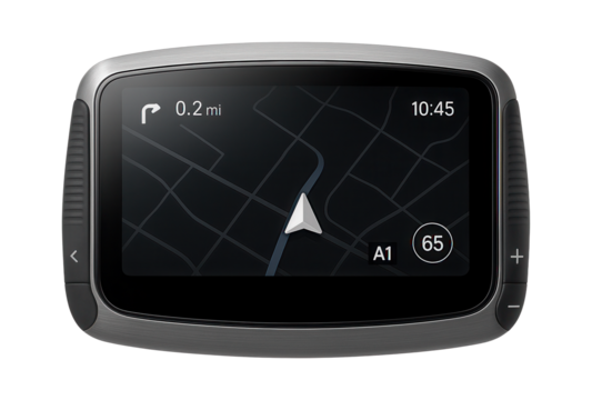 Dashboard display with curved touchscreen and integrated navigation controls