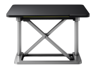 Convertible standing desk with adjustable height and foldable work surface