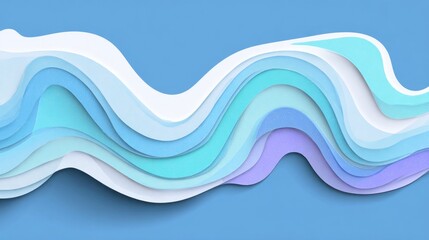 Abstract layered waves in pastel shades.