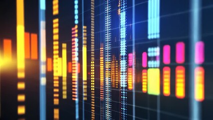 Colorful digital data visualization on a screen - Powered by Adobe