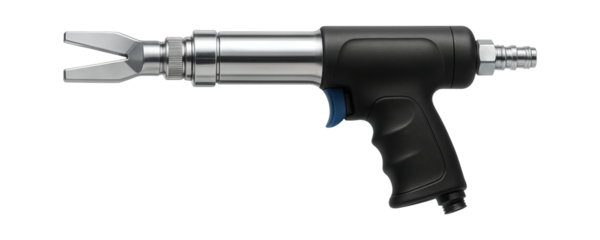 Pneumatic spreader with interchangeable heads for metal fabrication.