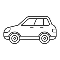 Car outline icon isolated on white background