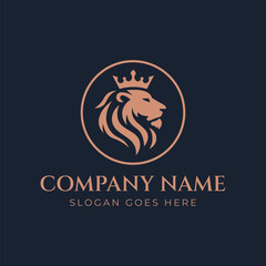 Modern silhouette of lion company logo design © Nide