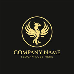Modern phoenix modern silhouette fly logo design