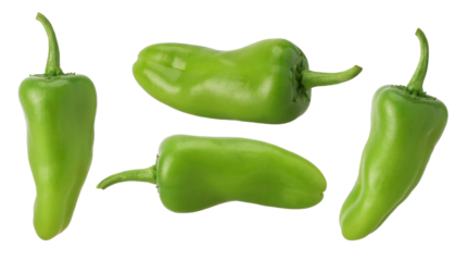 green bell pepper isolated, transparent PNG, PNG format, Collection, set