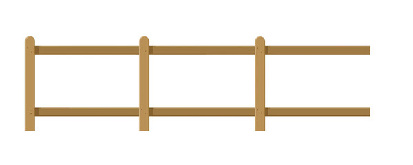 Minimalist Wooden Horizontal Rail Fence Section for Borders