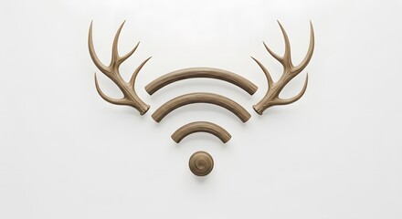 Abstract antlers forming a wireless signal, tech and nature fusion