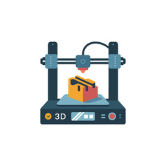 Modern 3D Printing Machine Creating a Colorful Object with Precision Technology and Innovation