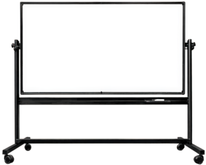 Whiteboard marker eraser black frame wheels office classroom isolated blank horizontal – Modern blank whiteboard with marker and eraser black metal frame with wheels isolated transparency