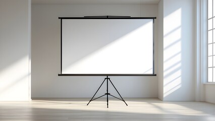 Clean 3D television screen within an elegant interior design