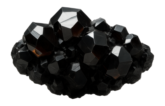 Sphalerite crystal cluster with resinous luster and dark brown to black tones