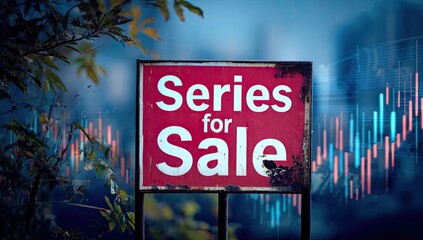 Rusty sign, Series for Sale, city backdrop