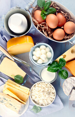 Different types of dairy products