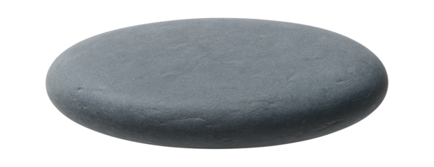 Smooth, flat skipping stone in a muted slate color