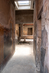 Entrance vestibule inside the of the House in Pompeii, Italy.