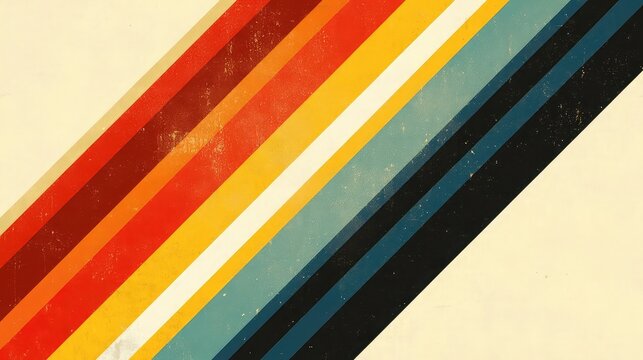 Retro stripes with vintage color palettes, bold horizontal lines, nostalgic patterns, geometric simplicity, and 70s-style abstract design perfect for creative throwback visuals.