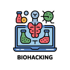 Biohacking Concept Illustration Exploring Biological Modification and Technology Fusion for Human Enhancement