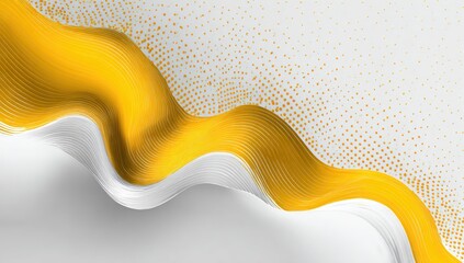 Abstract wavy lines in gold and white, textured background