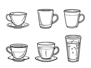 cup of coffee contour drawing