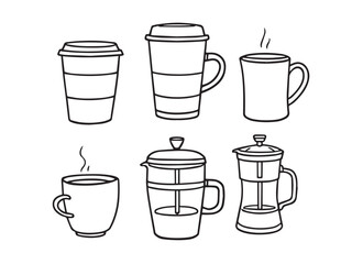 cup of coffee line art vector
