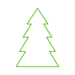 Fototapeta premium Green outline of a pine tree – simple evergreen vector for forest-themed decor, outdoor designs, or sustainable product packaging.