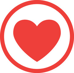 Red heart icon in circle