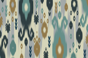 Uzbekistan ikat pattern. Uzbekistan ikat abstract ethnic design. Uzbekistan pattern design for background, wallpaper, textile, art, clothing, wrapping paper, Uzbek style, Uzbek fabric