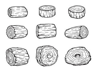 driftwood log hand drawn vector